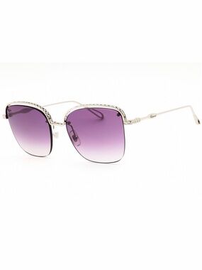 New Chopard SCHD45S 0579 Silver Frame Sunglasses with Purple Gradient Lenses